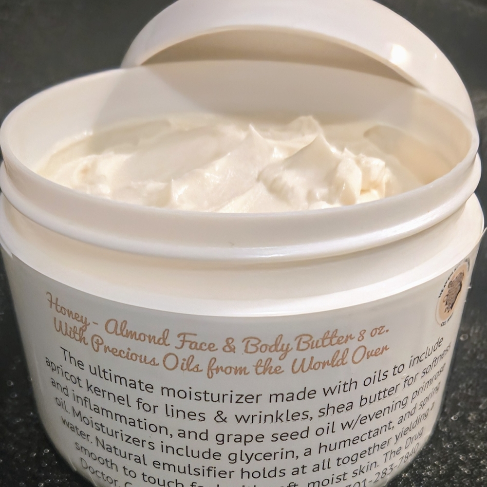 Honey Almond Face & Body Butter 8oz Great Eczema/Itching Relief 8oz.